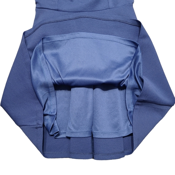 Lulu's Season of Fun Off The Shoulder Skater Dress Denim Blue - Picture 3 of 6